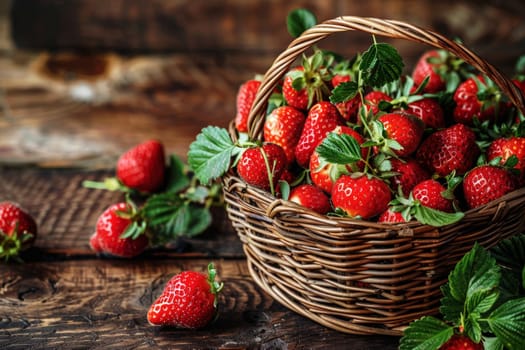 strawberries grow in the garden harvest. Generative Ai,.