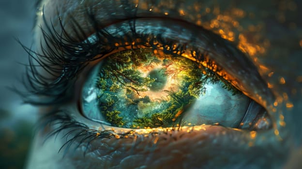 macro photography of the human eye. Close-up of the human eye.