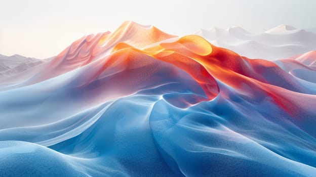 A background depicting a powerful multicolored wave of water. Wavy colored texture.