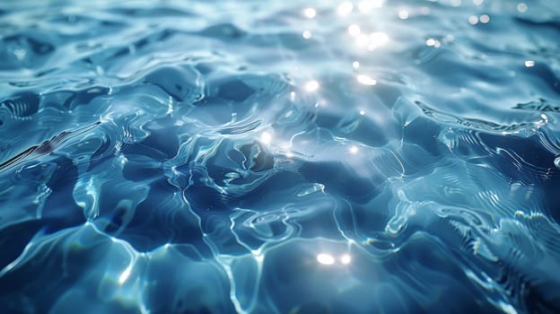 Textured background of transparent clear water.