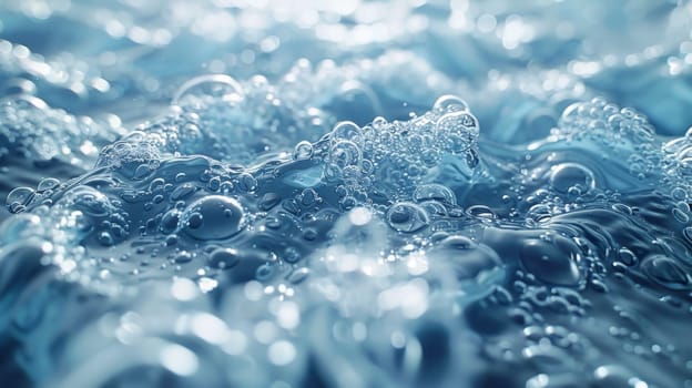 Textured background of transparent clear water.