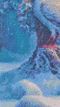 blue seascape image fragment art. High quality photo