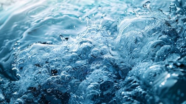 Textured background of transparent clear water.