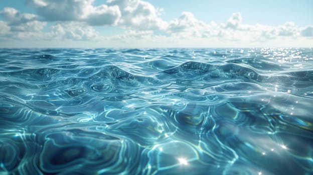 Textured background of transparent clear water.