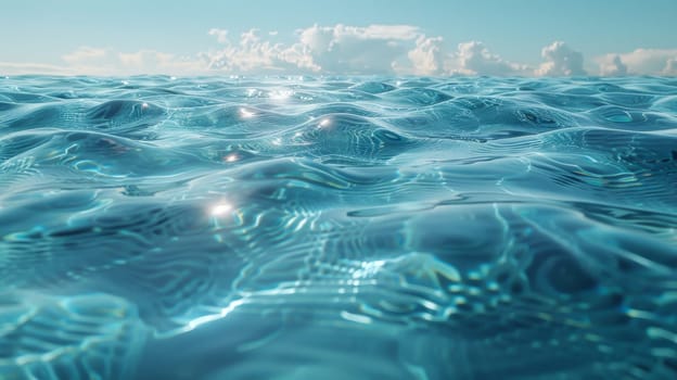 Textured background of transparent clear water.