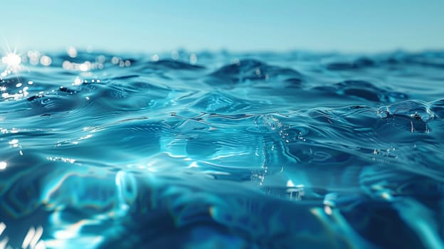 Textured background of transparent clear water.