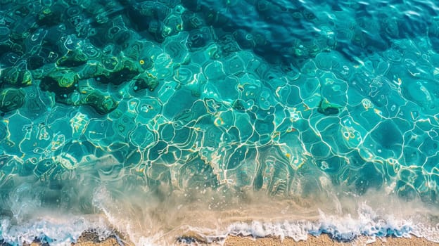 Textured background of transparent clear water.