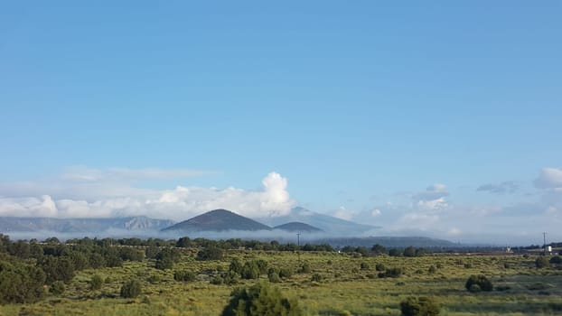 Humphreys Peak from a Distance, Low Clouds, View from I 40, Flagstaff, AZ. High quality photo