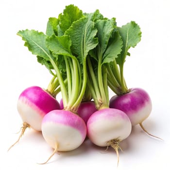 Turnip isolated on white background. Ai generated image