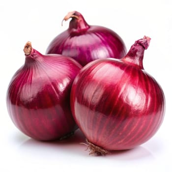 Red whole onion, isolated on white background. Ai generated image