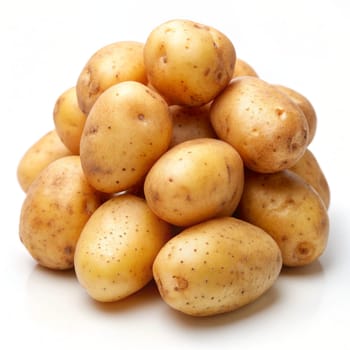 New potato isolated on white background close up. Ai generated image