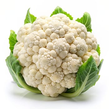 Cauliflower isolated on white background. Ai generated image