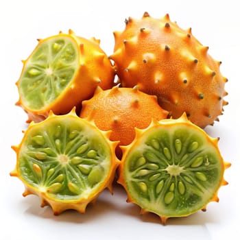 Kiwano isolated on white background. Ai generated image