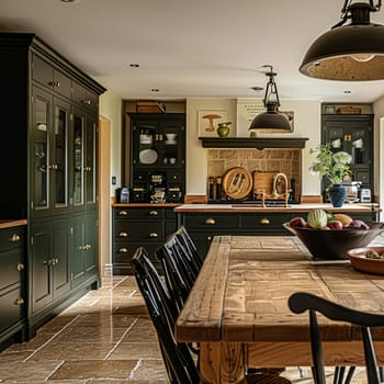 Bespoke kitchen design, country house and cottage interior design, English countryside style renovation and home decor idea