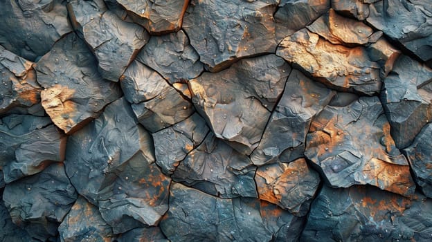 Abstract background of river stones of different structures. Stone background.