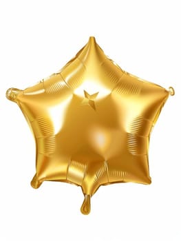 Shiny gold star-shaped balloon with a smooth metallic surface, ideal for celebration themes