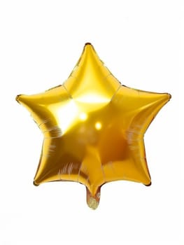 Shiny gold star-shaped balloon with a smooth metallic surface, ideal for celebration themes