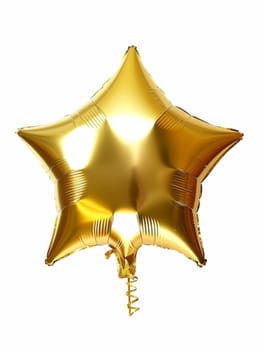 Shiny gold star-shaped balloon with a smooth metallic surface, ideal for celebration themes