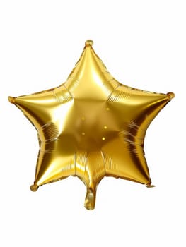 Shiny gold star-shaped balloon with a smooth metallic surface, ideal for celebration themes