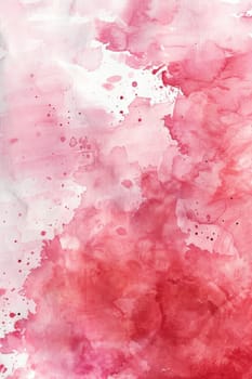 Beautiful watercolor painting of pink and white background with splashes of red paint for artistic inspiration and creative expression
