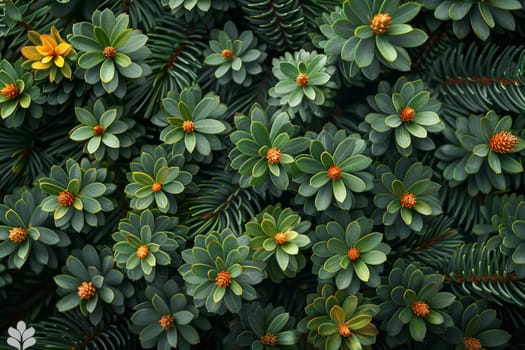 Close-up of spruce branches. Background of spruce branches.