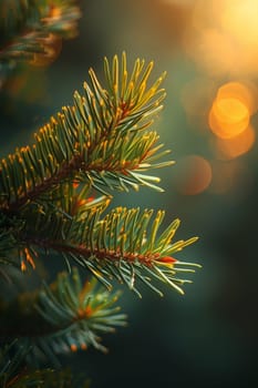 Close-up of spruce branches. Background of spruce branches.