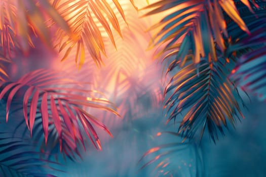 Abstract background with palm leaves.