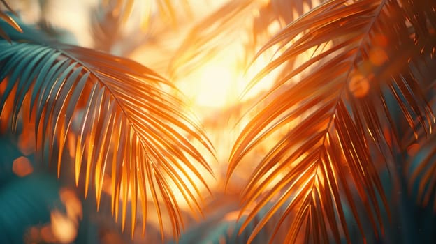 Abstract background with palm leaves.