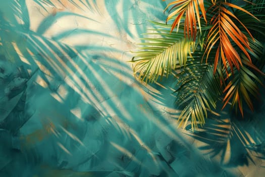 Abstract background with palm leaves.