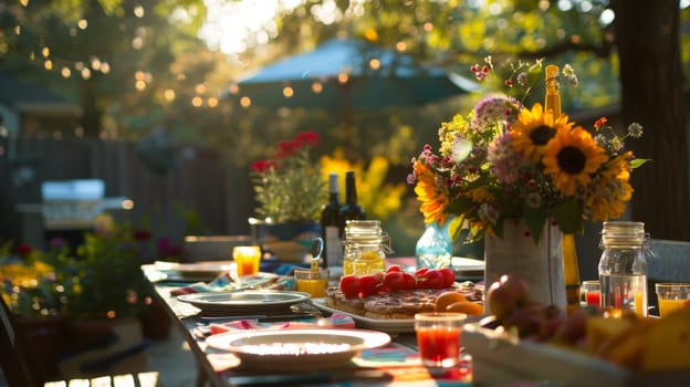 Backyard entertaining parties and meals, Gathering Around the Backyard, Outdoor food.