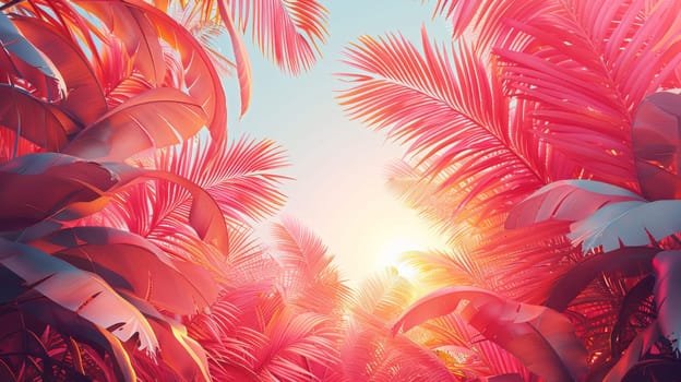 Abstract background with palm leaves.