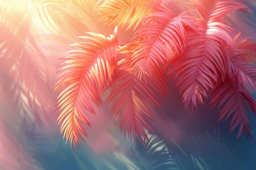 Abstract background with palm leaves.