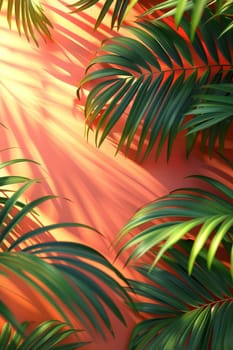 Abstract background with palm leaves.