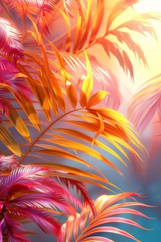 Abstract background with palm leaves.