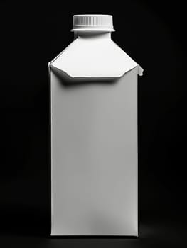 Standard white milk carton with a twist cap and a peaked top, set against a dark backdrop for a striking contrast