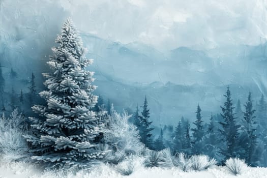 A frosty outdoor scene. Snowy winter background. Winter plants in the snow on a cold background.