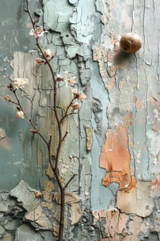 Dry branches on an abstract background. Rustic Boho.