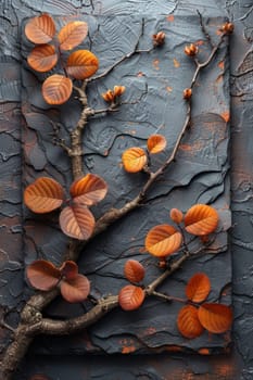 Dry branches on an abstract background. Rustic Boho.