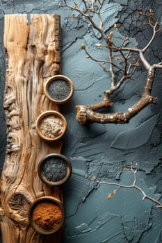 Dry branches on an abstract background. Rustic Boho.