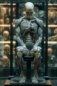 The skeletal structure of the human body. Biohacking.