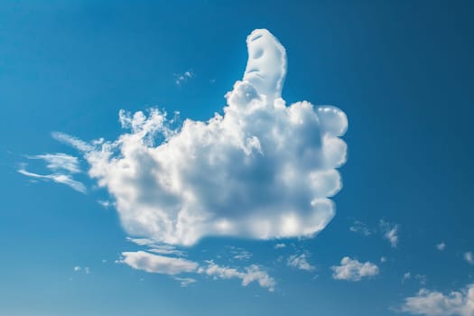 A cloud formation resembling a persons head, floating in the sky.