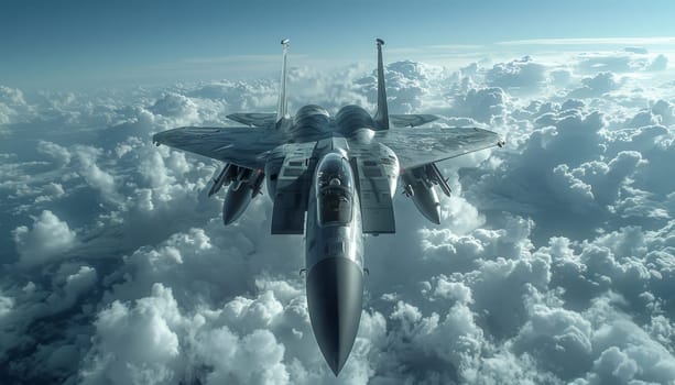 Two fighter jets flying in the sky by AI generated image.