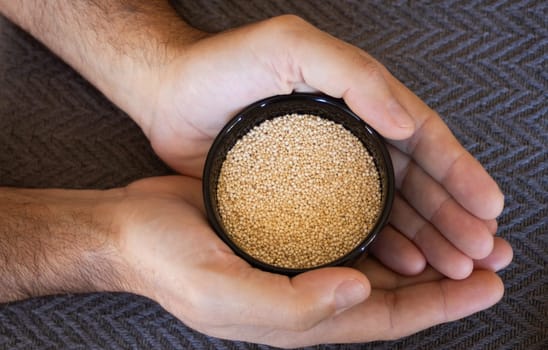 Quinoa seeds,source of magnesium and vitamins .Close up, Healthy eating