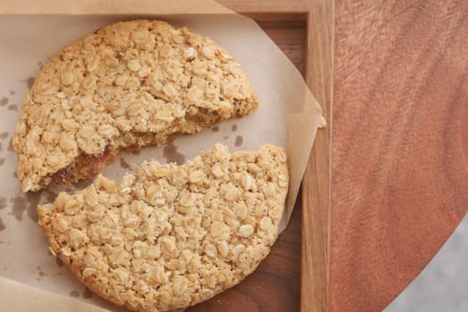 Delicious fresh baked cookies on a tray ,