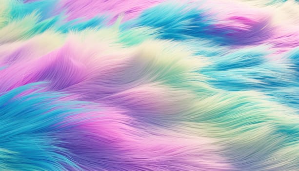 Colorful furry fabric close up, in the style of Plush material.