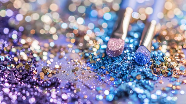 Abstract background for cosmetic products. Close-up of makeup texture, bright and sparkles beauty