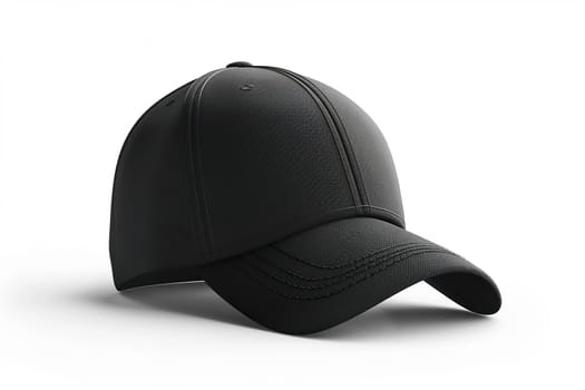 Side view of a white baseball cap without a pattern or inscriptions on a white background. Baseball cap mockup.