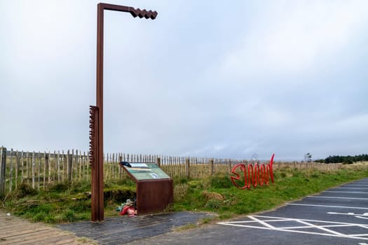 MURVAGH, COUNTY DONEGAL, IRELAND - JANUARY 21 2022 : Sign explaining the beach.