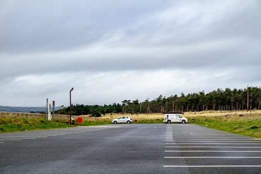 MURVAGH, COUNTY DONEGAL, IRELAND - JANUARY 21 2022 : The parking lot at the beach is almost empty.