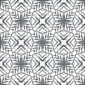 Trendy organic green border. Black and white imaginative boho chic summer design. Organic tile. Textile ready ecstatic print, swimwear fabric, wallpaper, wrapping.